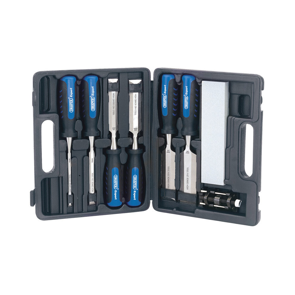 Draper Tools Eight Piece Wood Chisel Set Carpenter Sharpening Bevel Tool 88605