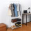 Direct Online Houseware 5ft White Clothes Rail With Two Shelves Hanging Storage Hooks 1
