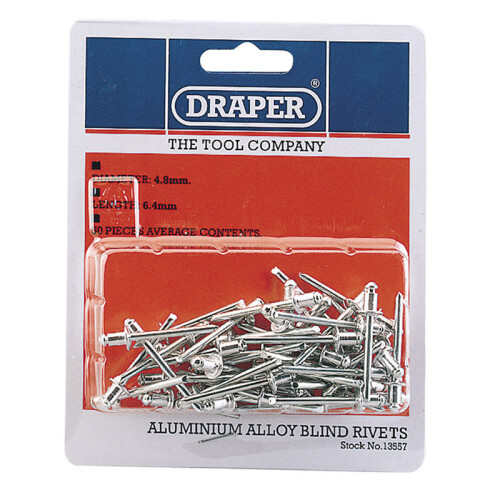 Draper 50 x 4.8mm x 6.4mm Blind Rivets