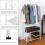 Direct Online Houseware 5ft White Clothes Rail With Two Shelves Hanging Storage Hooks 2
