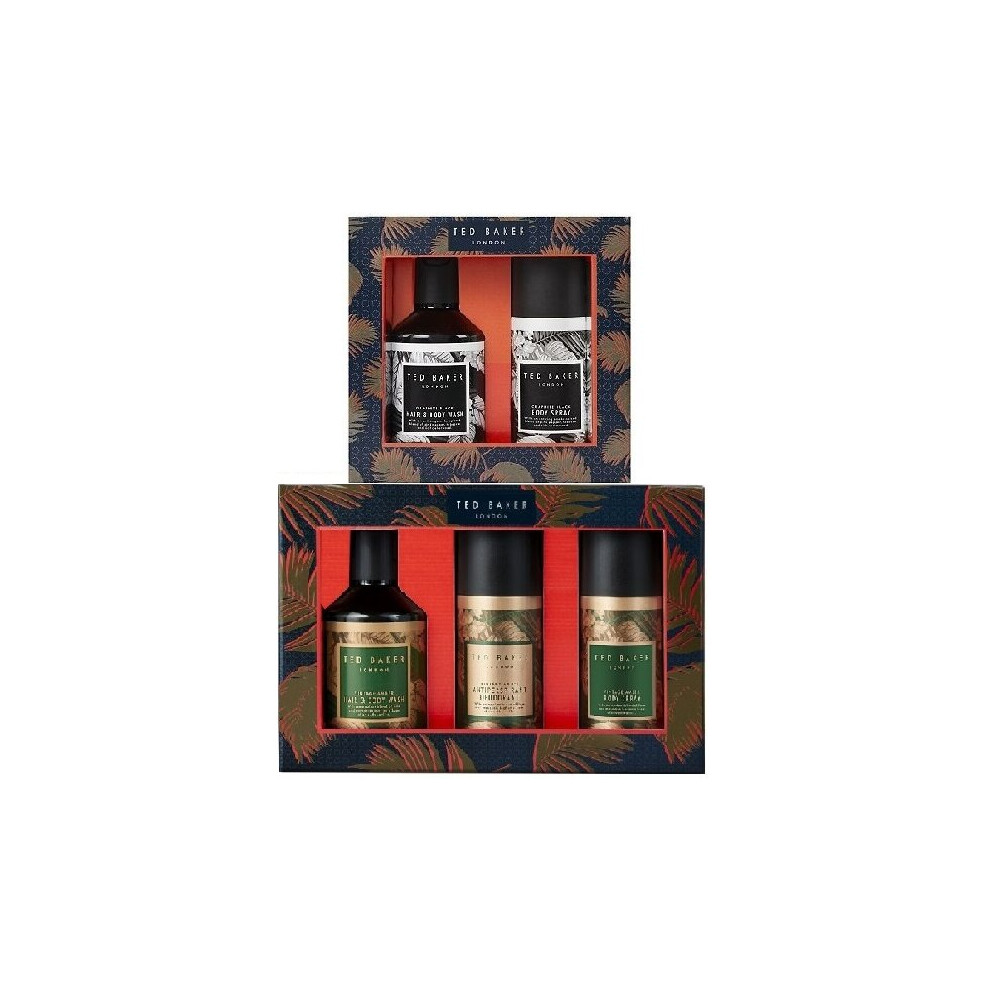 Ted Baker Men Trio Vintage Amber & Graphite Black Duo Gift Set Boxed