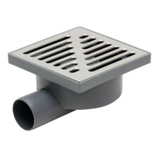 (Side Outlet) Stainless Steel Grid 150x150mm Garage Floor Ground Waste Drain Gully Trap