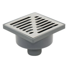 (Bottom Outlet) Stainless Steel Grid 150x150mm Garage Floor Ground Waste Drain Gully Trap