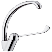 F-Type Faucet Basin Mixer Chrome Plated Tap Extended Lever Disabled Mobility