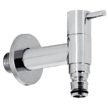 (With Quick Connection) Garden Tap Modern Looking Cold Water Outdoor Chrome Plated