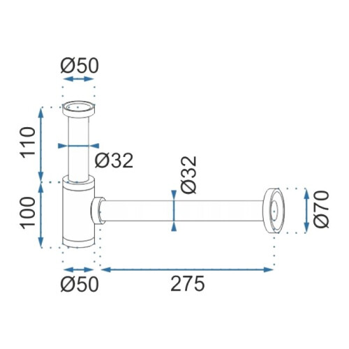 Click-clack Νιπτήρας Siphon Universal Rea Matte Black 2