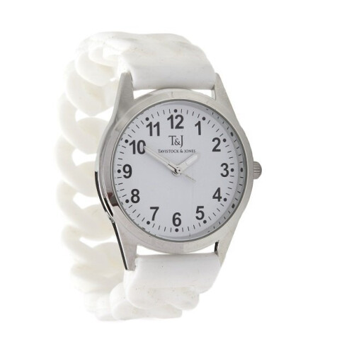 (White) Silicone Stretch Band Watch