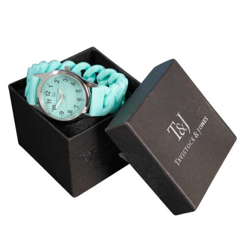 (Black) Silicone Stretch Band Watch 2