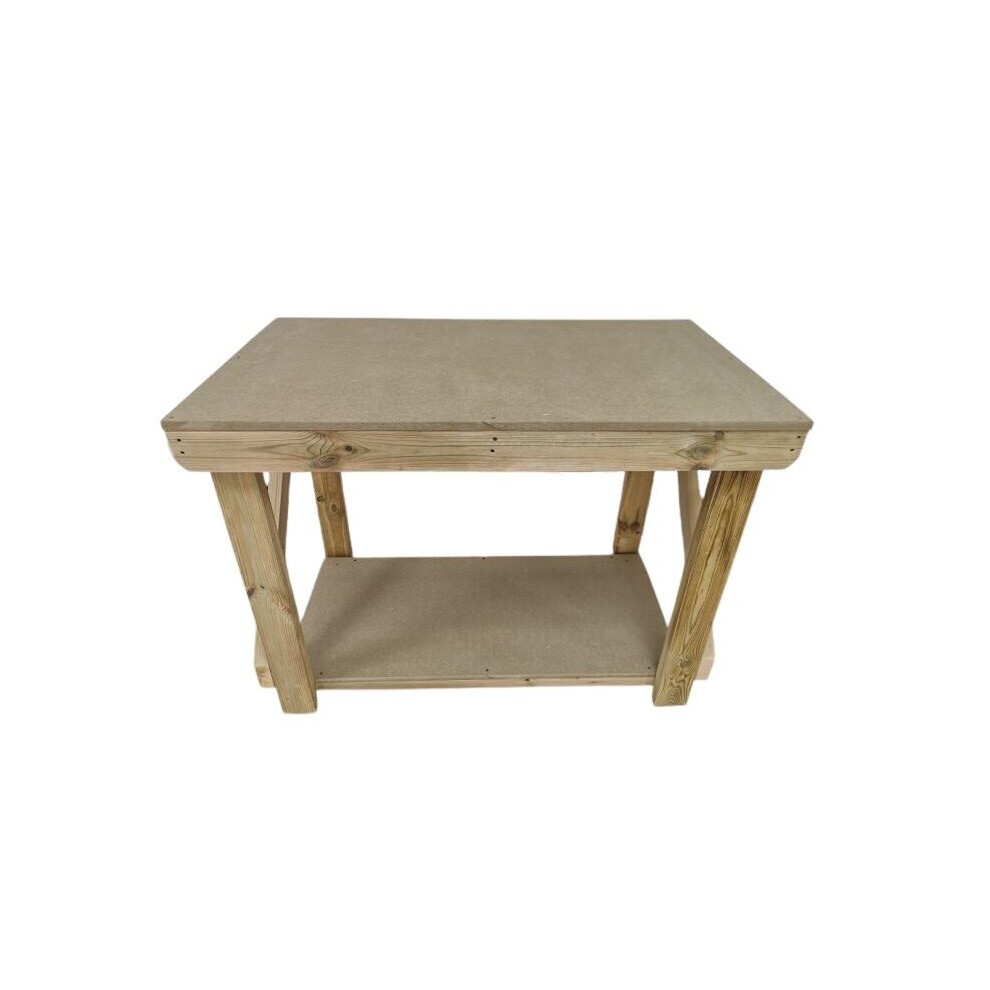 Photos - Tool Box  Wooden Workbench 18mm uniMDF Moisture Resistant Top Moisture-4FT-WBP-W-CL16PT-SS(4ft, Legs With Wheels)