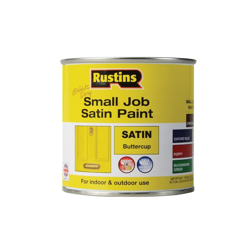 Rustins Quick Dry Small Job Satin Paint, Buttercup 250ml RUSSJPSBUTQD