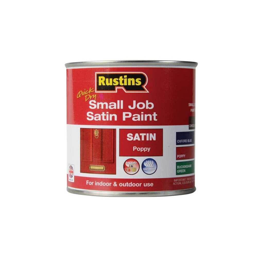 Rustins Quick Dry Small Job Satin Paint, Poppy 250ml RUSSJPSPOPQD