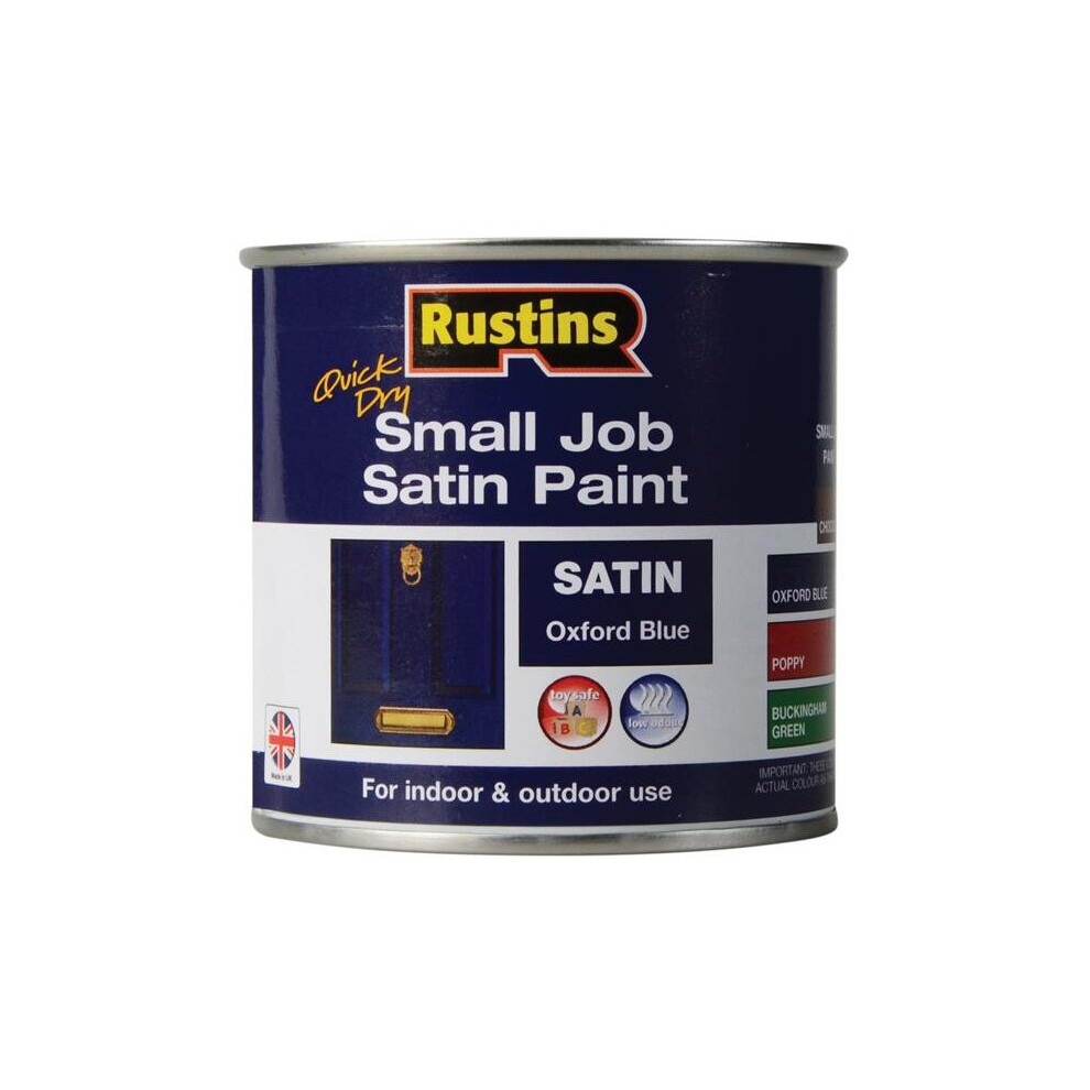 Rustins Quick Dry Small Job Satin Paint, Oxford Blue 250ml RUSSJPSOXBQD