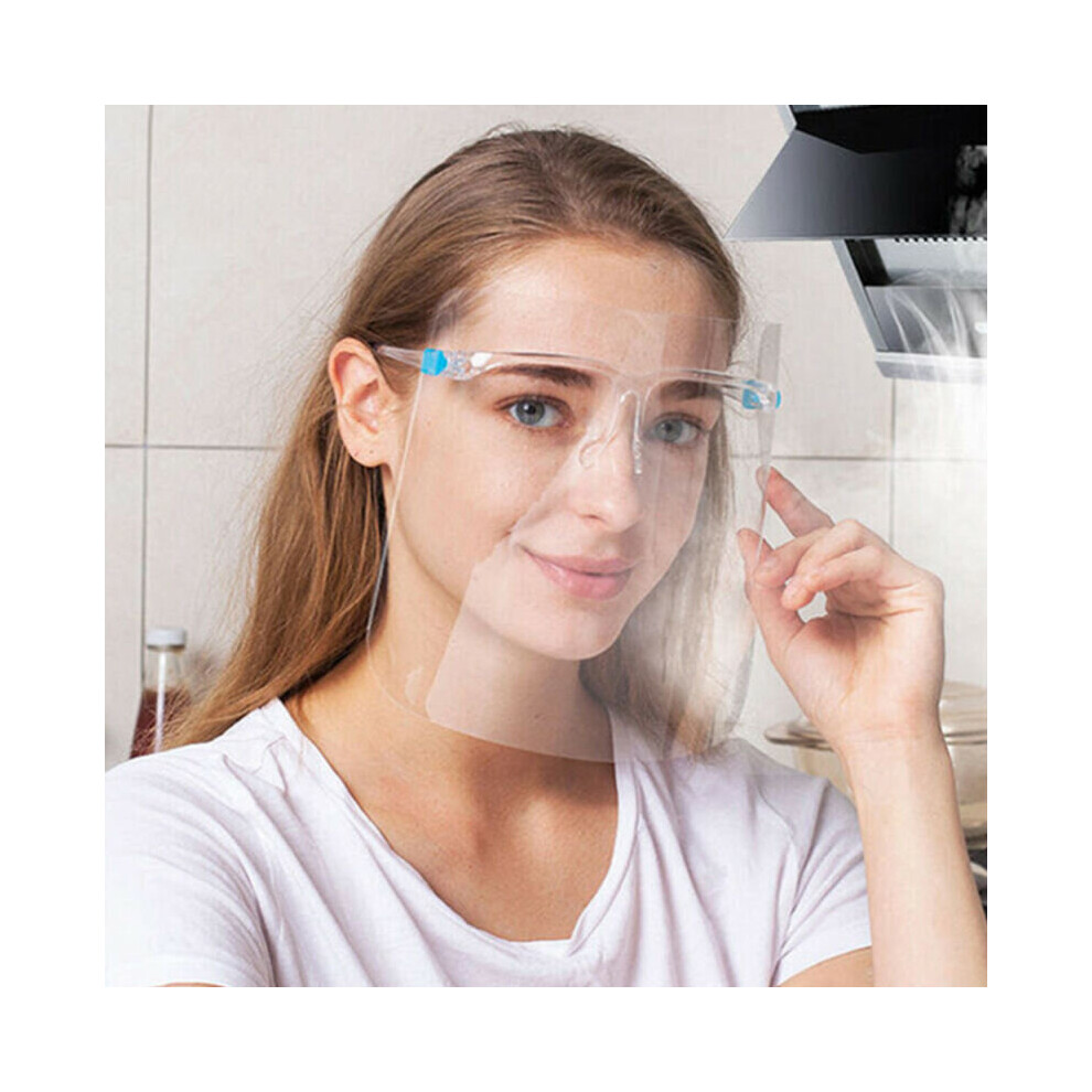10Pcs Safety Full Face Shield Visor Glasses Guard Protection Clear Mask 795340504256