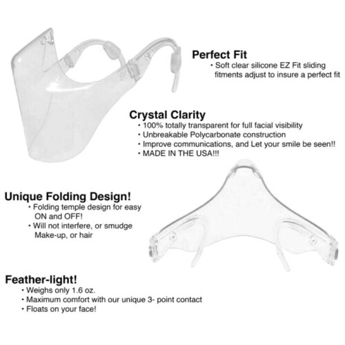 Durable Mask Clear Face Shield Combine Plastic Reusable Protection 2