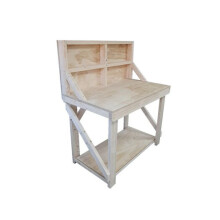 (7ft, Legs With Wheels) Wooden Workbench With Back Panel 18mm Superior Strength Plywood Top Industrial Heavy-Duty Table