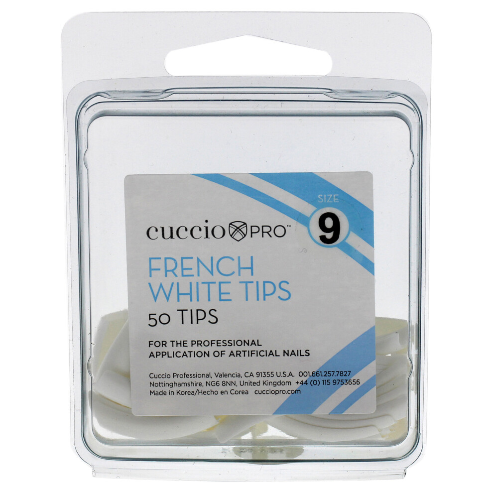 Cuccio Pro White - French Tips - 9 - For Women - Acrylic Nails - 50 Pc
