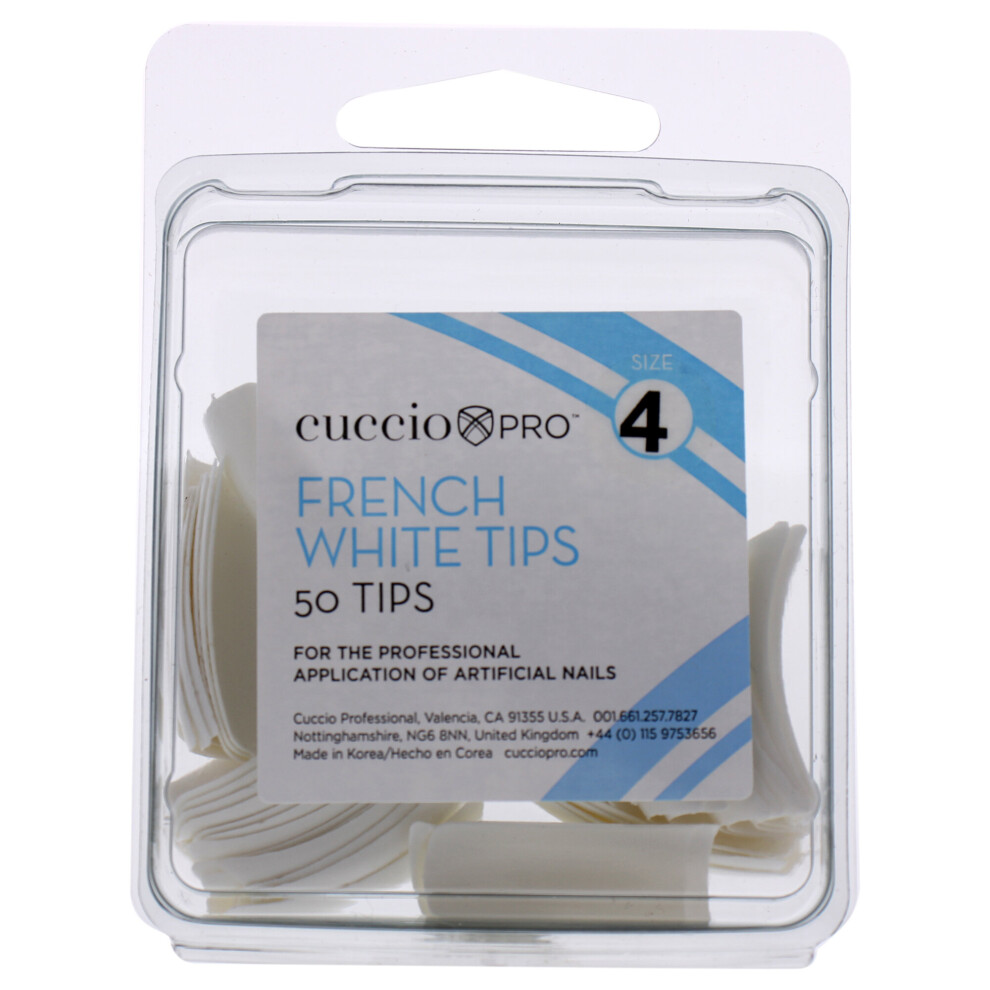 Cuccio Pro White - French Tips - 4 - For Women - Acrylic Nails - 50 Pc