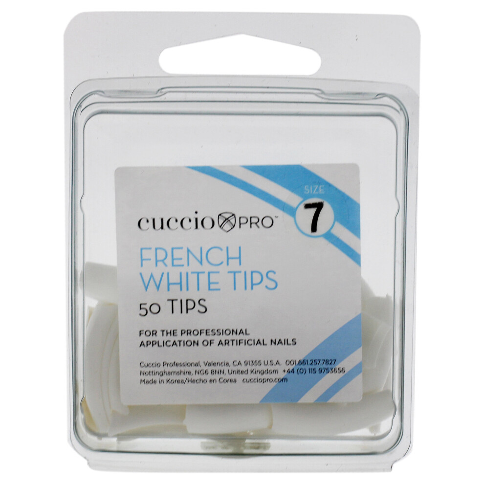 Cuccio Pro White - French Tips - 7 - For Women - Acrylic Nails - 50 Pc