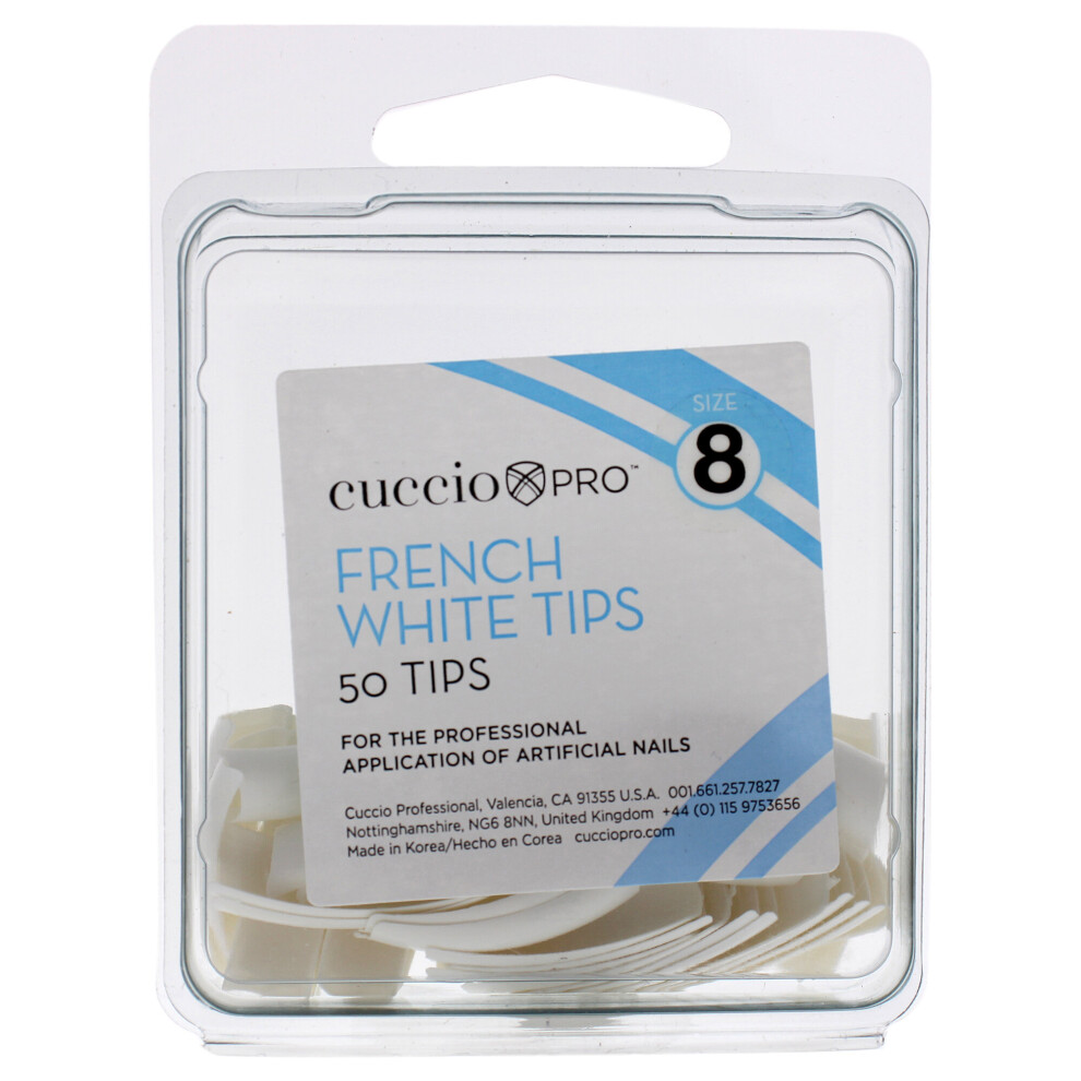 Cuccio Pro White - French Tips - 8 - For Women - Acrylic Nails - 50 Pc