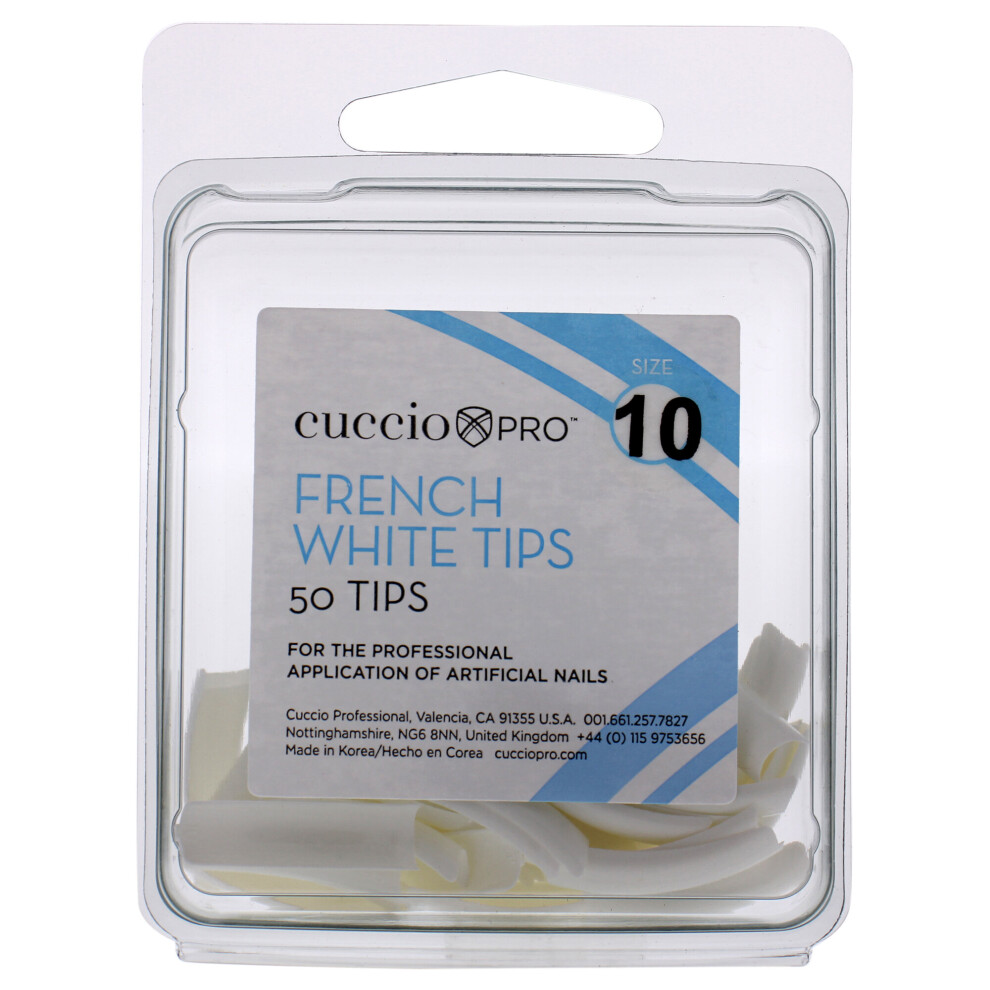 Cuccio Pro White - French Tips - 10 - For Women - Acrylic Nails - 50 Pc