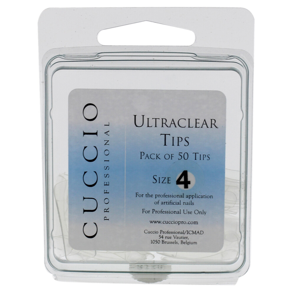 Cuccio Pro - Ultraclear Tips - 4 - For Women - Acrylic Nails - 50 Pc