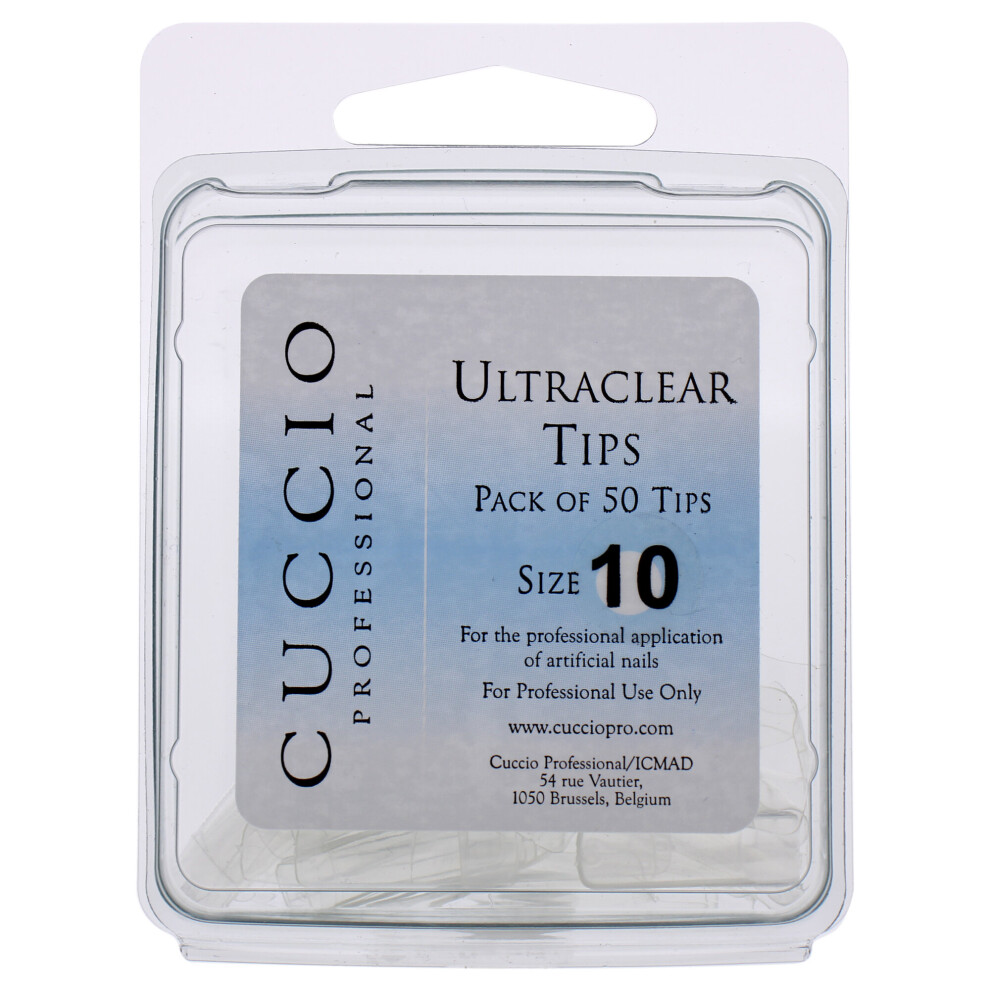Cuccio Pro - Ultraclear Tips - 10 - For Women - Acrylic Nails - 50 Pc