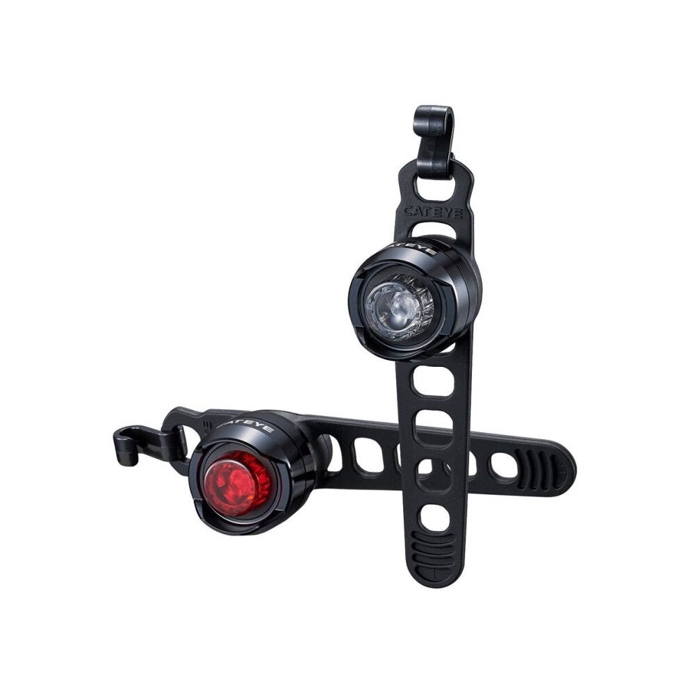 CATEYE ORB SET FRONT/REAR BATTERY LIGHT: POLISHED BLACK