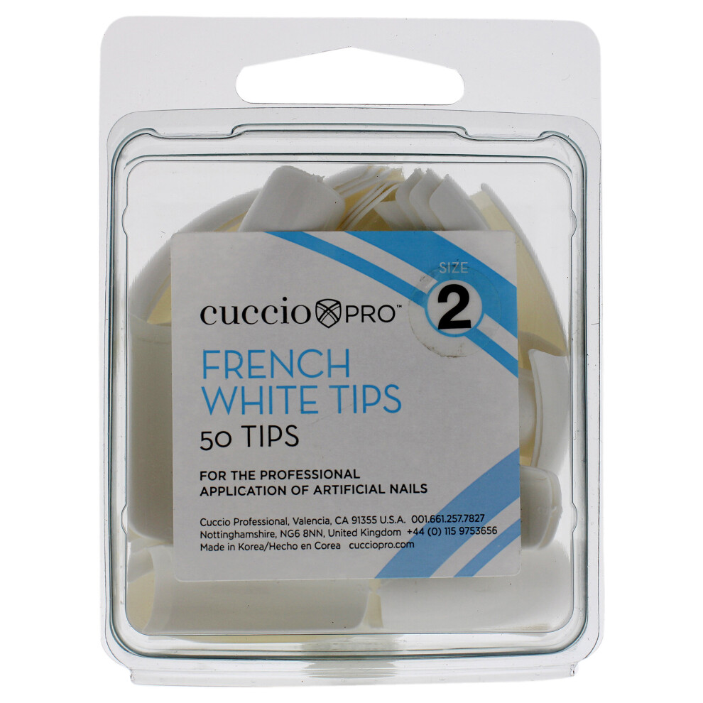 Cuccio Pro White - French Tips - 2 - For Women - Acrylic Nails - 50 Pc