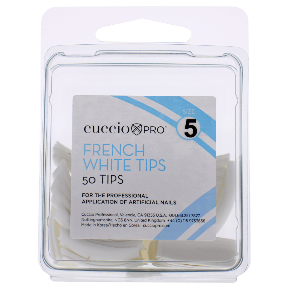 Cuccio Pro White - French Tips - 5 - For Women - Acrylic Nails - 50 Pc