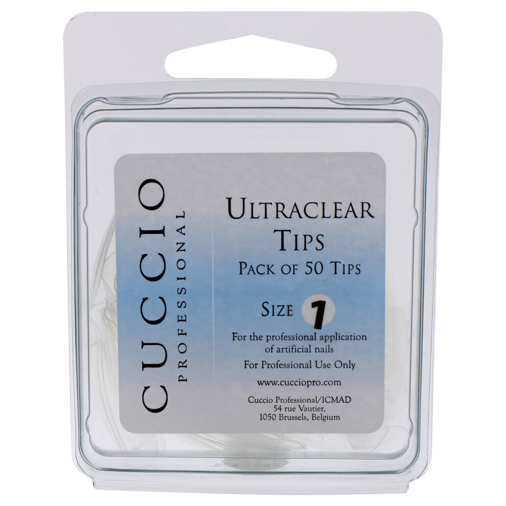 Cuccio Pro - Ultraclear Tips - 1 - For Women - Acrylic Nails - 50 Pc