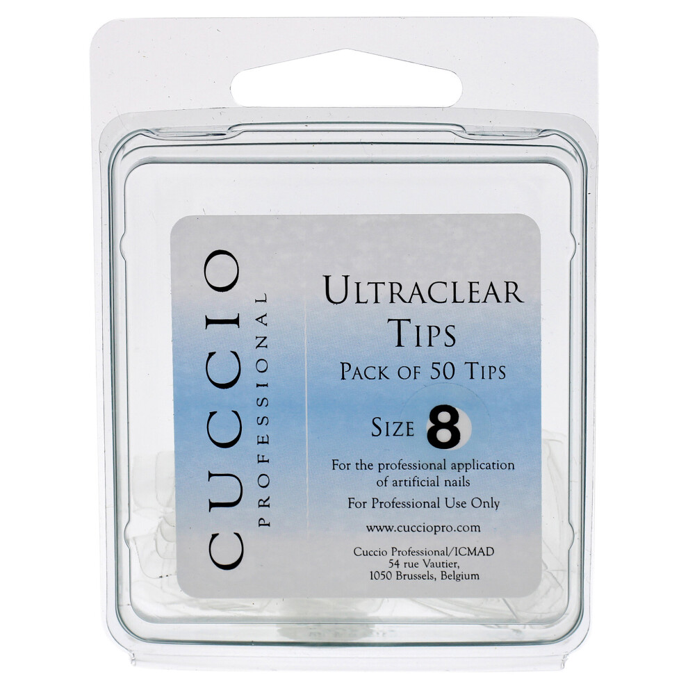 Cuccio Pro - Ultraclear Tips - 8 - For Women - Acrylic Nails - 50 Pc