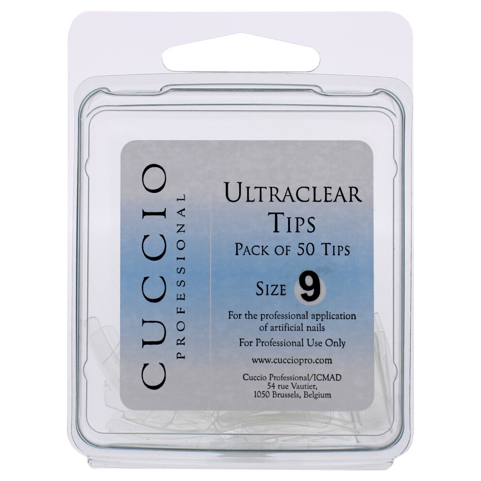 Cuccio Pro - Ultraclear Tips - 9 - For Women - Acrylic Nails - 50 Pc