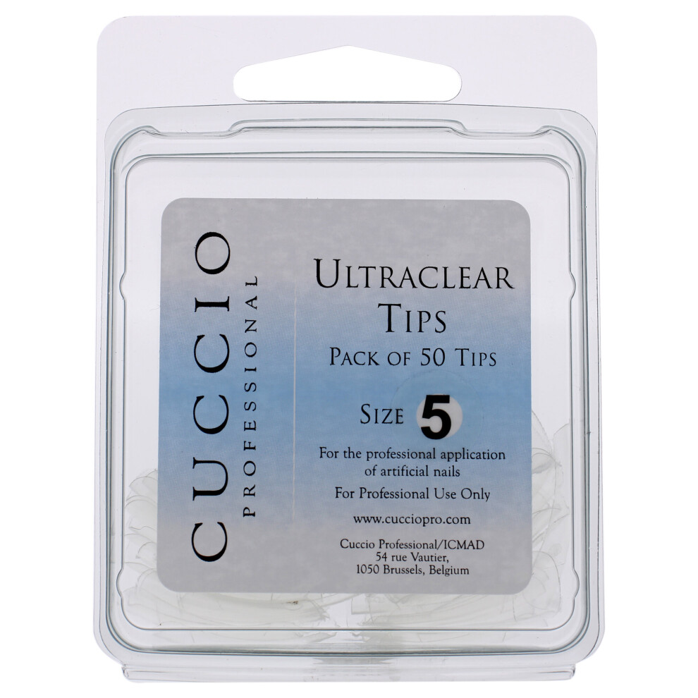Cuccio Pro - Ultraclear Tips - 5 - For Women - Acrylic Nails - 50 Pc