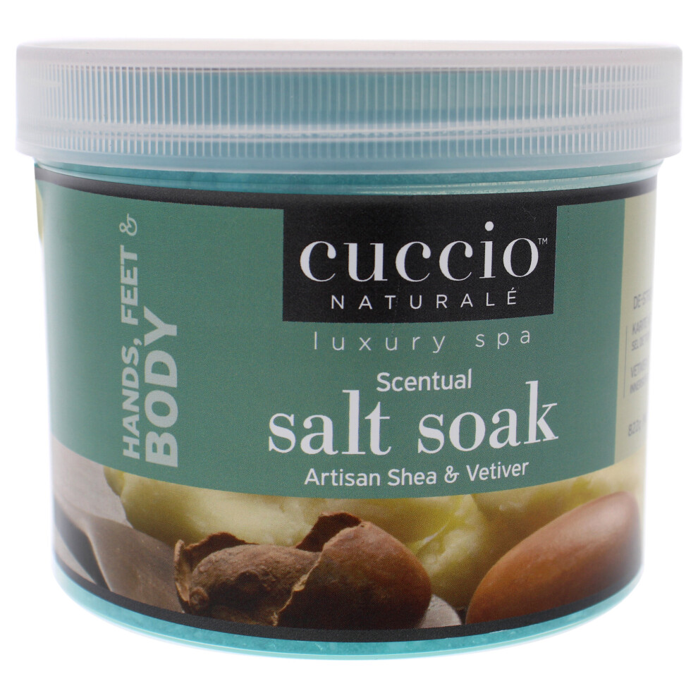Cuccio - Luxury Spa Scentual Salt Soak - Artisan Shea And Vetiver - For Unisex - Bath Salts - 29 Oz