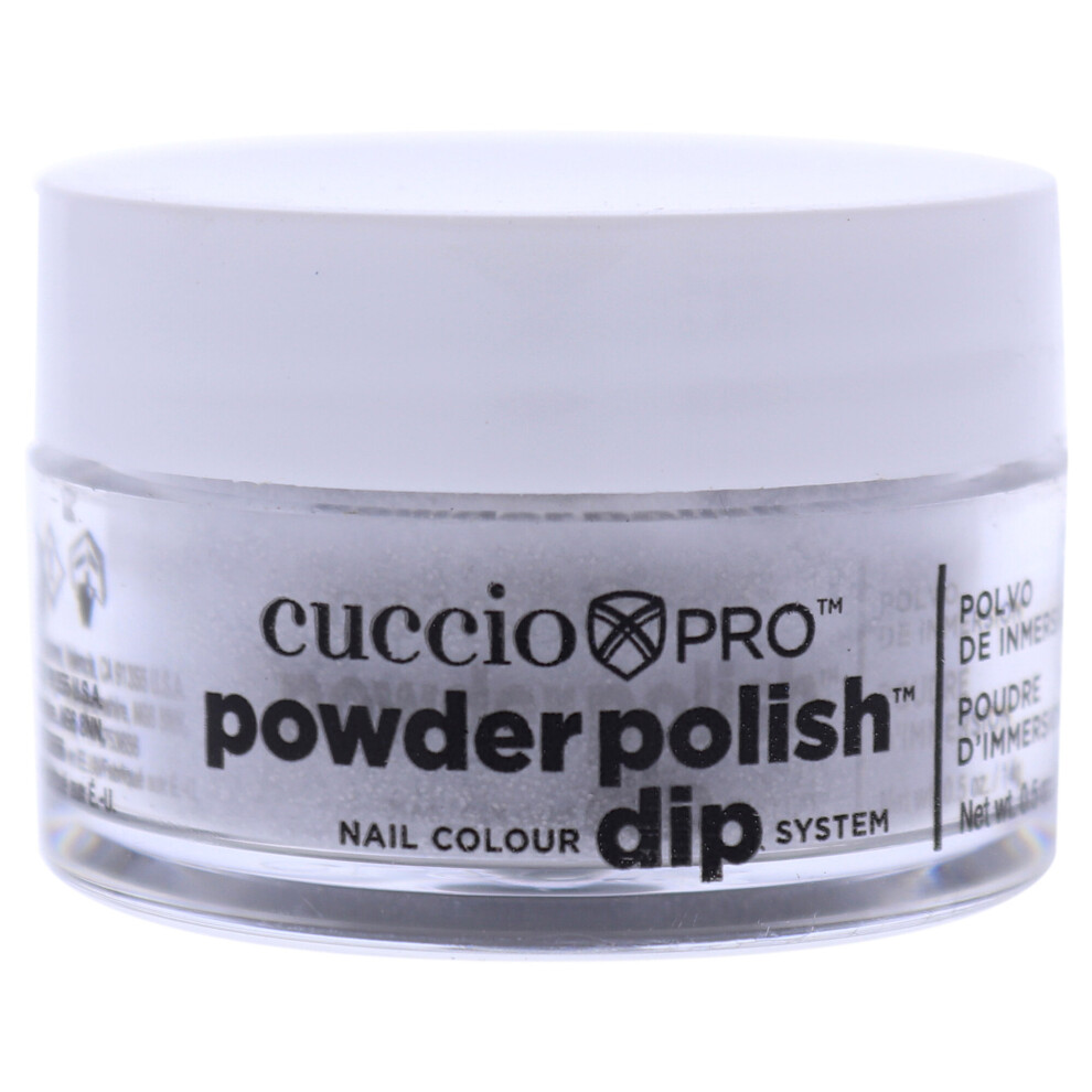 Cuccio Silver - Pro Powder Polish Nail Colour Dip System - Platinum Glitter - For Women - Nail Powder - 0.5 Oz