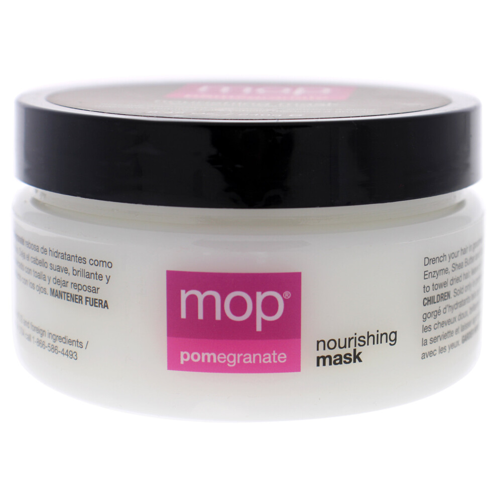 Mop - Pomegranate Nourishing Mask - For Medium To Coarse Hair - Deep Conditioning Treatment - Makes Hair Stronger, Thicker & Healthier - Restores & Hy