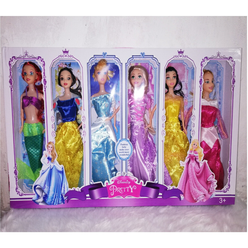 The Pretty Princess Doll Collection Set of 6 Disney Princess Dolls on OnBuy