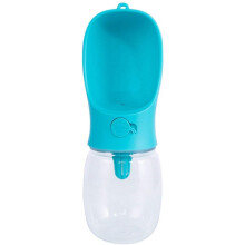 Water Bottle Pet 350ml Portable Dog, Travel with Dispenser Drinking Bowl - Pets Suitable for Walking Travelling Drinking - Small Blue