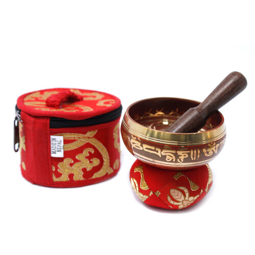 Mini Singing Bowl Gift Set - Red 2