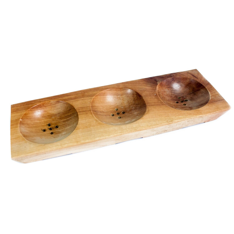 Ancient Wisdom Three Bay Mahogany Soap Dish