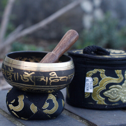 Mini Singing Bowl Gift Set - Black 1