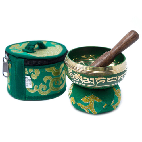 Mini Singing Bowl Gift Set - Green 2