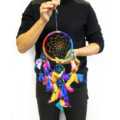 Bali Dreamcatchers - Large Round - Rainbow 2