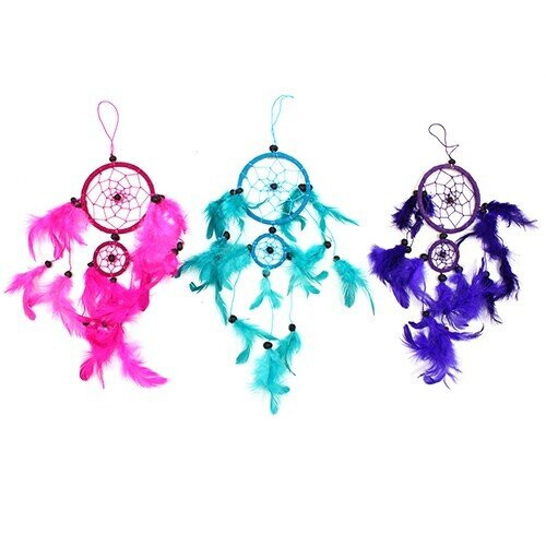 Bali Dreamcatchers - Medium Round - Turq/Pink/Purp 1