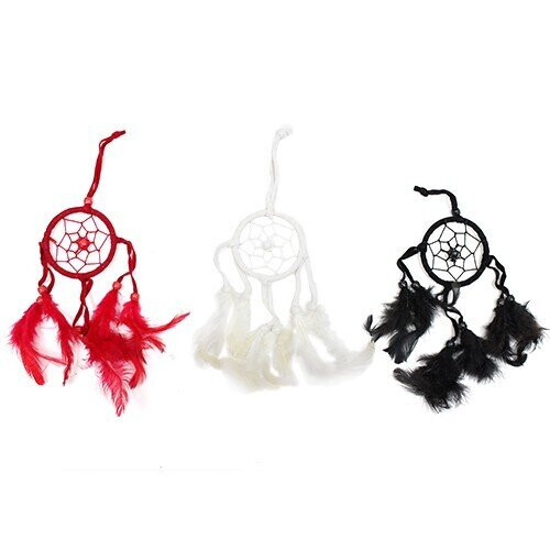 Bali Dreamcatchers - Small Round - Black/White/Red 1