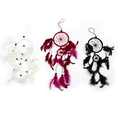 Bali Dreamcatchers - Medium Round - Black/White/Red 1