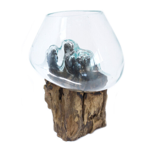 Molten Glass on Wood - Large Bowl 2