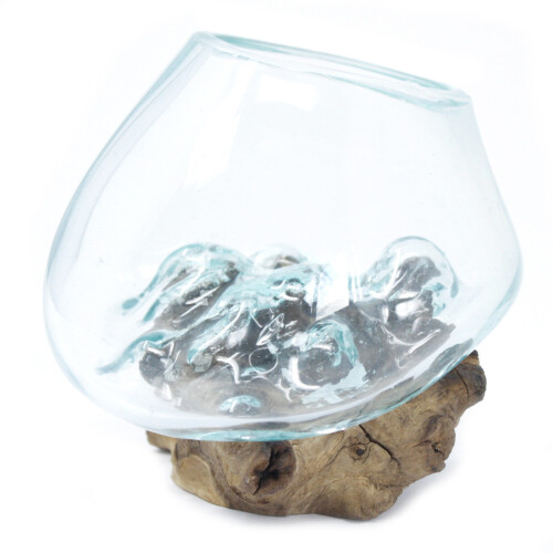 Molten Glass on Wood - Small Bowl 2