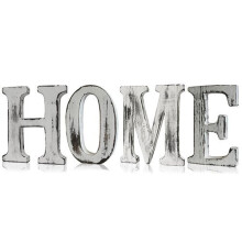 Shabby Chic Hand Rubbed White Letters HOME Mango Wood