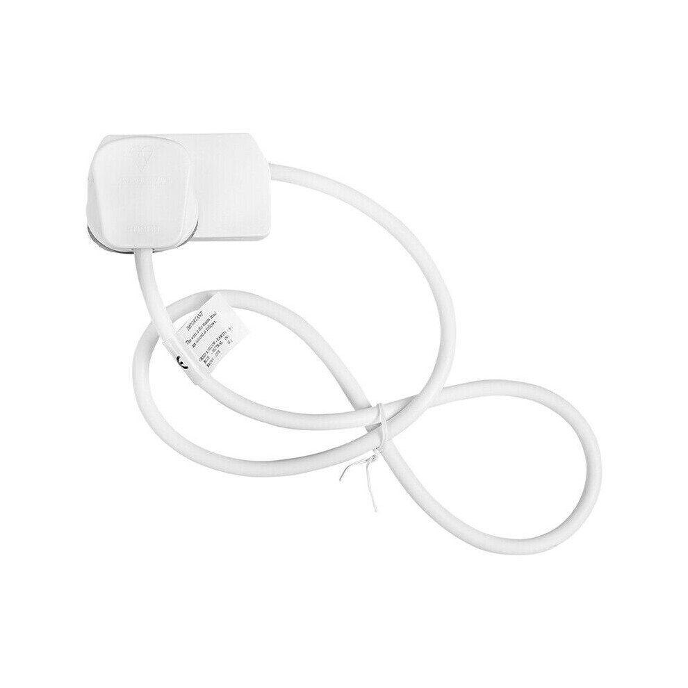 1 Gang 1 Metre 13 Amp Extension Lead In White Trailing Socket & Uk Mains Plug 5018477280301